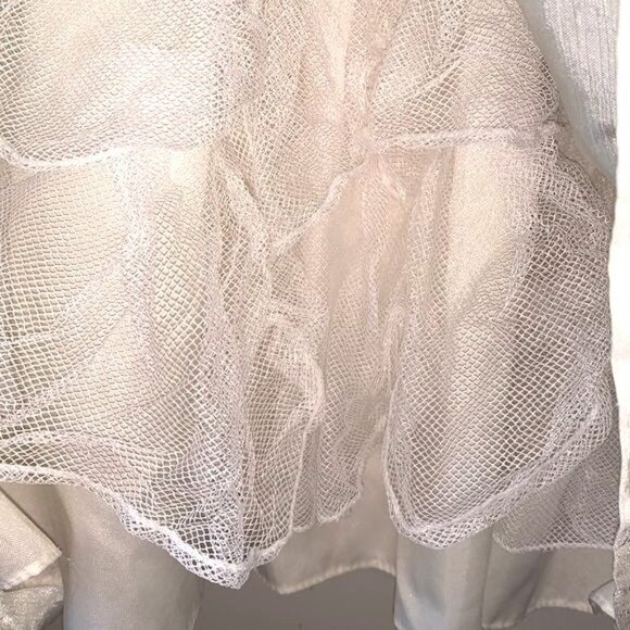 Ruffled Ruvi Girls Dress Size 6 Ivory Pleated Satin Sleeveless Formal Made In Me - Picture 5 of 8